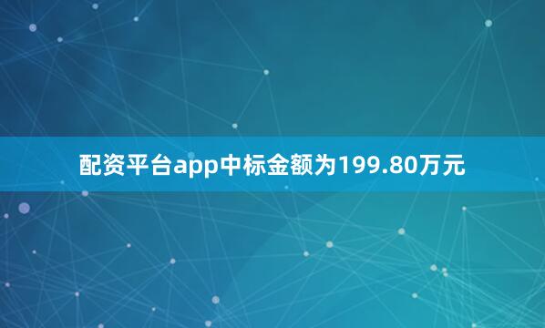 配资平台app中标金额为199.80万元